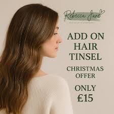Rebecca Jane Hair add on hair tinsel Christmas offer